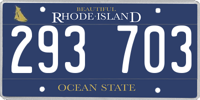 RI license plate 293703