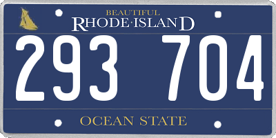 RI license plate 293704