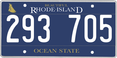 RI license plate 293705