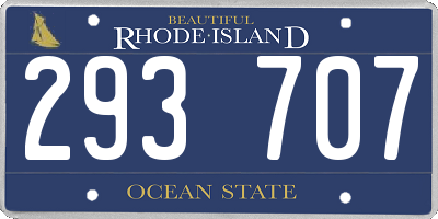 RI license plate 293707