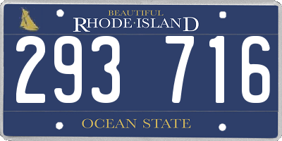 RI license plate 293716