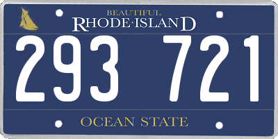RI license plate 293721
