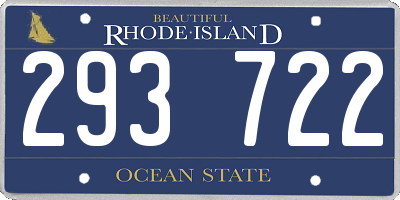RI license plate 293722