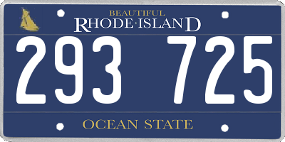 RI license plate 293725