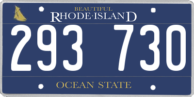 RI license plate 293730