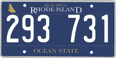 RI license plate 293731