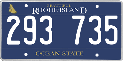 RI license plate 293735