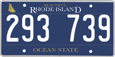 RI license plate 293739