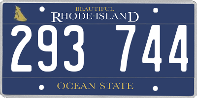 RI license plate 293744