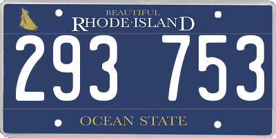 RI license plate 293753