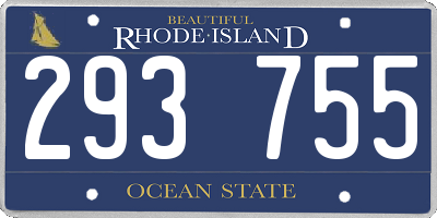 RI license plate 293755