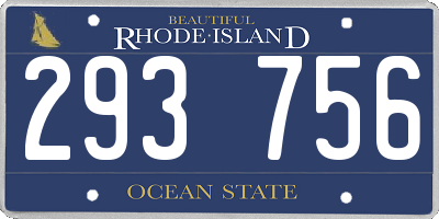 RI license plate 293756