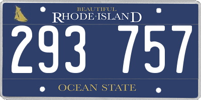 RI license plate 293757
