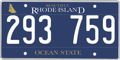 RI license plate 293759