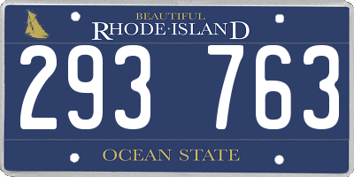 RI license plate 293763