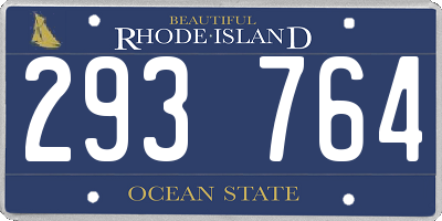 RI license plate 293764