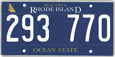 RI license plate 293770