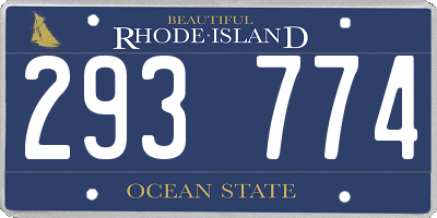 RI license plate 293774