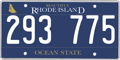 RI license plate 293775