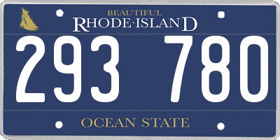 RI license plate 293780