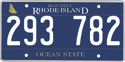 RI license plate 293782