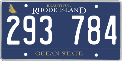 RI license plate 293784