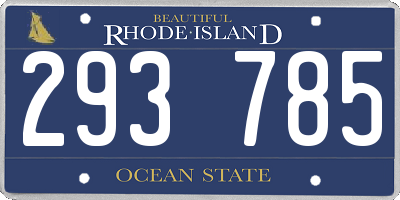 RI license plate 293785