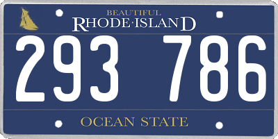 RI license plate 293786