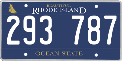 RI license plate 293787