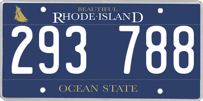 RI license plate 293788