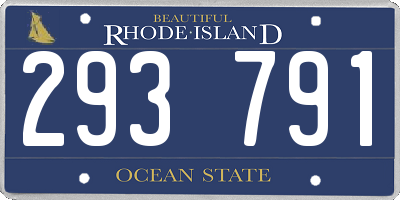 RI license plate 293791