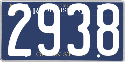 RI license plate 2938