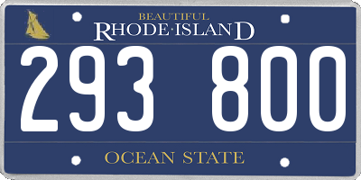 RI license plate 293800