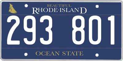 RI license plate 293801