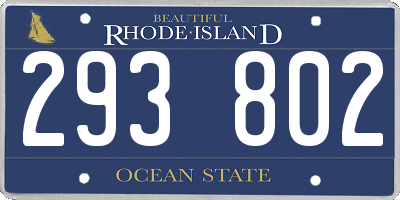 RI license plate 293802