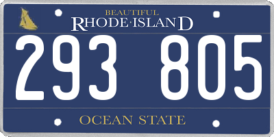 RI license plate 293805