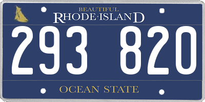 RI license plate 293820