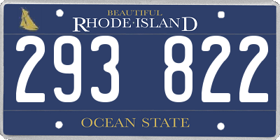 RI license plate 293822