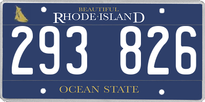 RI license plate 293826