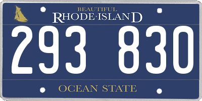 RI license plate 293830
