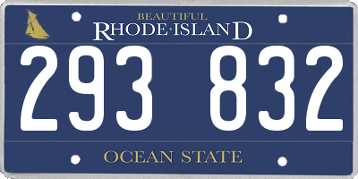 RI license plate 293832