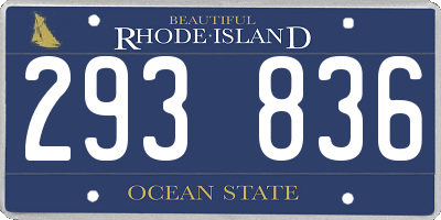 RI license plate 293836
