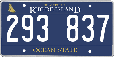 RI license plate 293837