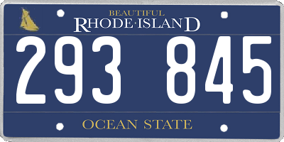RI license plate 293845