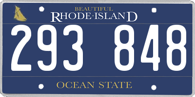 RI license plate 293848