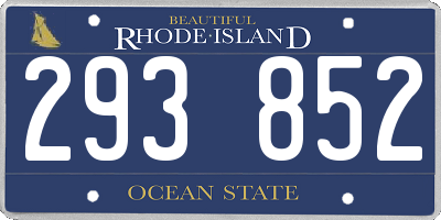RI license plate 293852