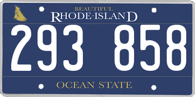 RI license plate 293858
