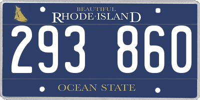 RI license plate 293860