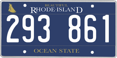 RI license plate 293861
