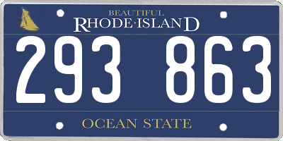 RI license plate 293863
